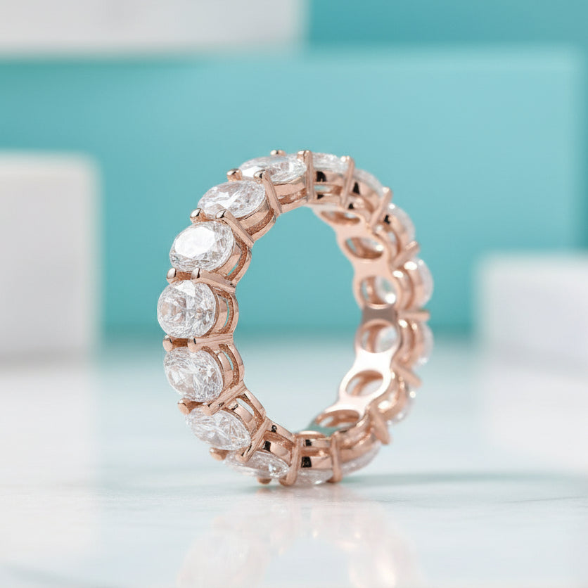 8.5ct Classic Oval Cut Diamond Wedding Band-Evani Jewelry