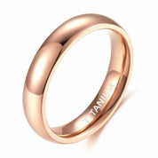 Classic Polished Dome Rose Gold Titanium Wedding Band-Evani Naomi Jewelry