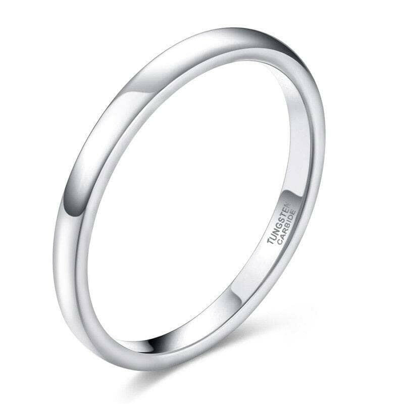 Classic Polished Unisex Tungsten Wedding Band-Evani Jewelry
