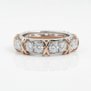 Classic Rose and White Gold Diamond Option Eternity Wedding Band - Evani Naomi Jewelry