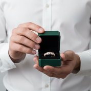 Classic Rose and White Gold Diamond Option Eternity Wedding Band - Evani Naomi Jewelry