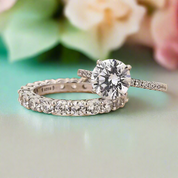 Classic Round Cut 2.0ct Diamond Bridal Set-Evani Naomi Jewelry