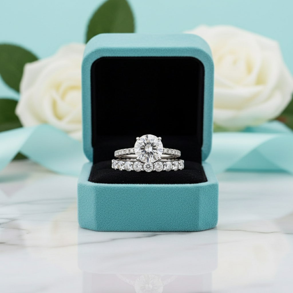 Classic Round Cut 2.0ct Diamond Bridal Set-Evani Jewelry