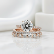 2.0ct Classic Round Cut Diamond Rose Gold Wedding Set-Evani Jewelry