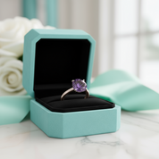 Classic Round Cut 3.5ct Amethyst Purple Engagement Ring-Evani Jewelry