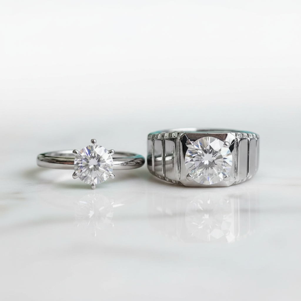 Classic Round Cut Diamond Option Couple Ring