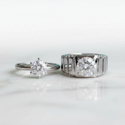 Classic Round Cut Diamond Option Couple Ring