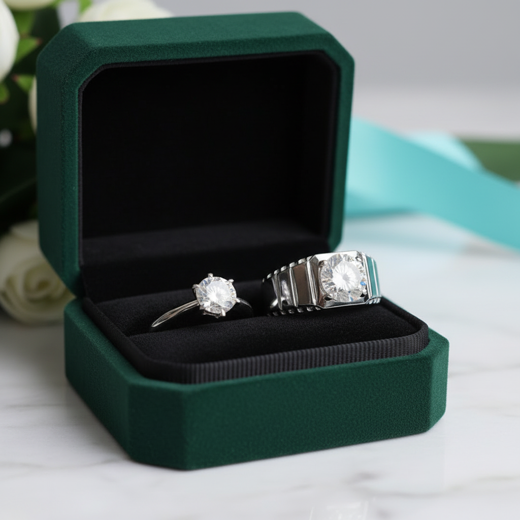 Classic Round Cut Diamond Option Couple Ring