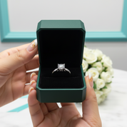 Classic Round Cut Diamond Option Cow Head Engagement Ring