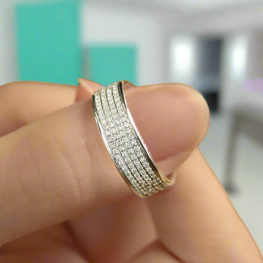 Classic Round Cut Diamond Eternity Mens Wedding Band-Evani Naomi Jewelry
