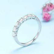 Classic Round Cut Diamond Half Eternity Wedding Band-Evani Naomi Jewelry