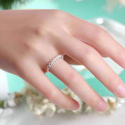 Classic Round Cut Diamond Half Eternity Wedding Band-Evani Naomi Jewelry