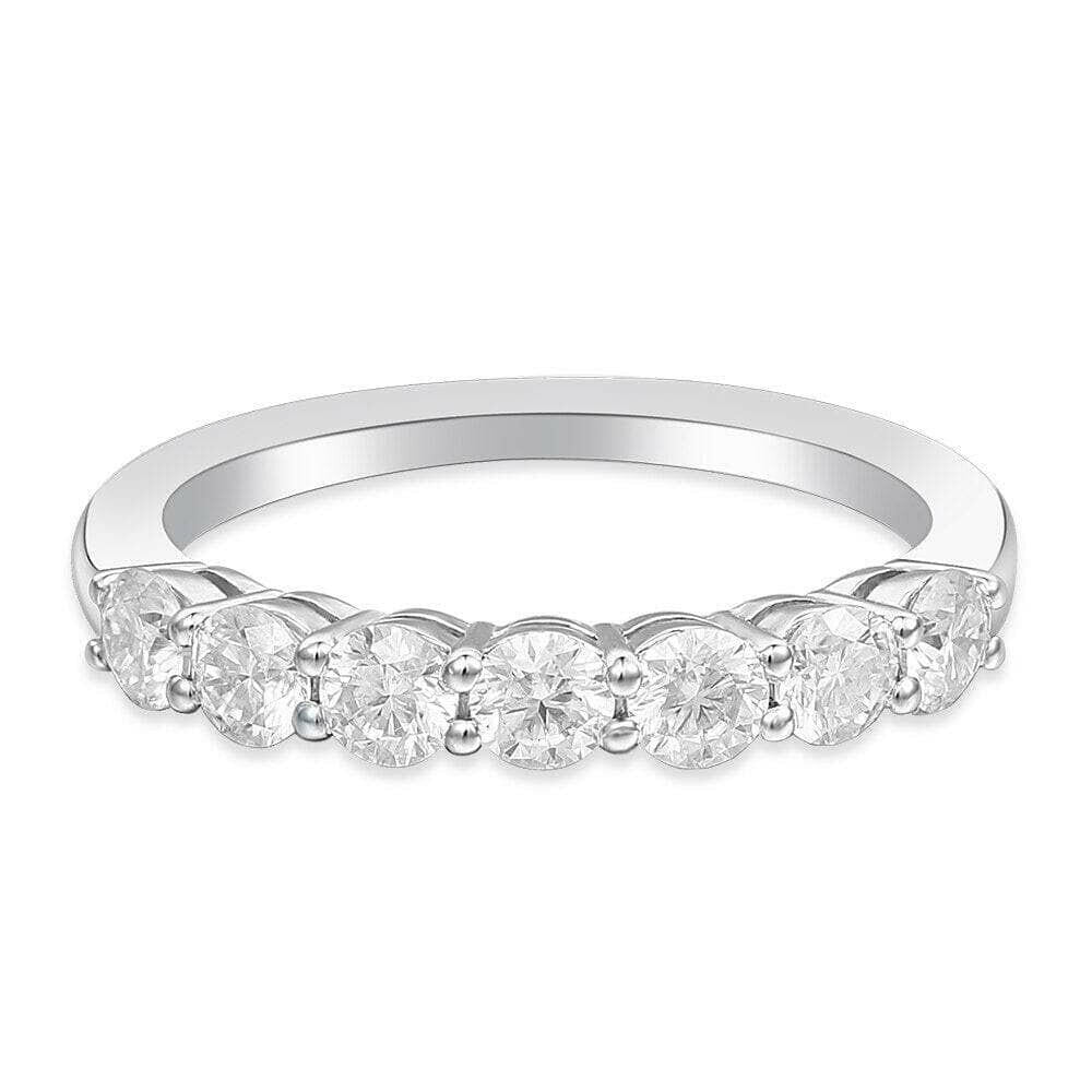 Classic Round Cut Diamond Half Eternity Wedding Band-Evani Naomi Jewelry