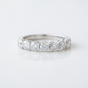 Classic Round Cut Diamond OptionHalf Eternity Wedding Band - Evani Naomi Jewelry