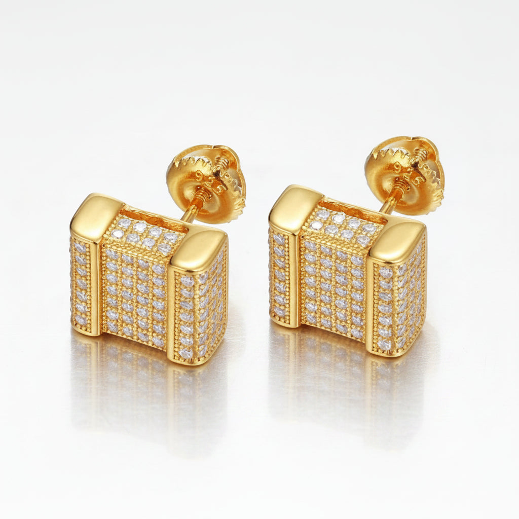 Classic Round Cut Diamond Hip hop Earrings-Evani Jewelry