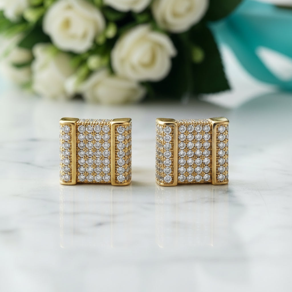 Classic Round Cut Diamond Hip hop Earrings-Evani Jewelry