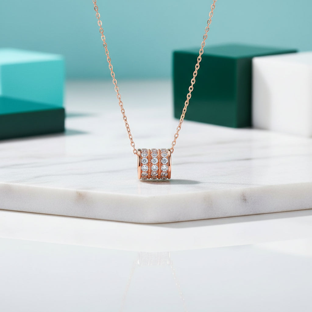 Classic Round Cut Diamond Pendant Necklace-Evani Jewelry