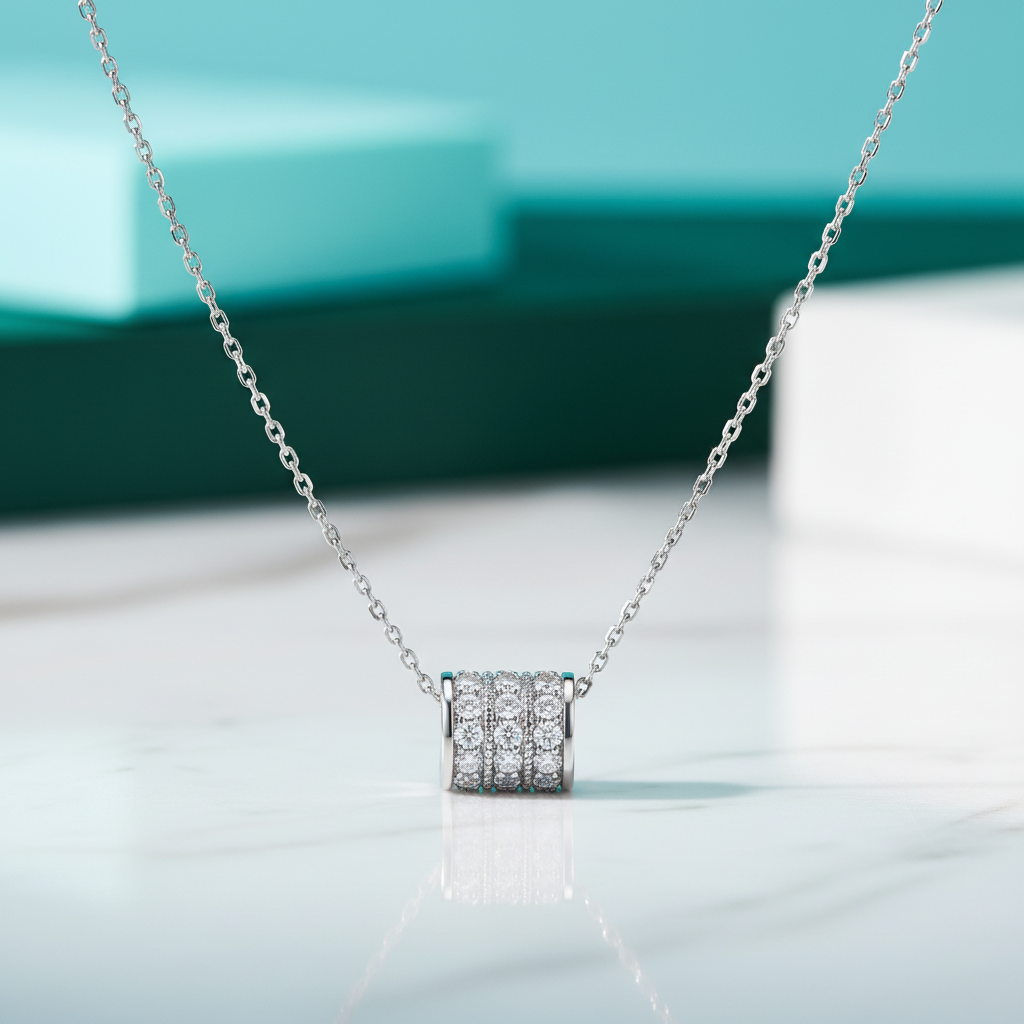 Classic Round Cut Diamond Pendant Necklace-Evani Jewelry