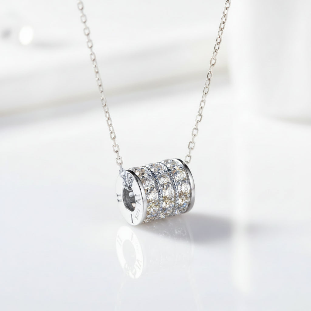 Classic Round Cut Diamond Pendant Necklace-Evani Jewelry