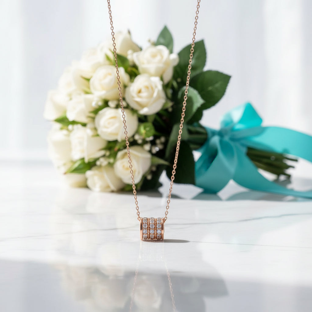 Classic Round Cut Diamond Pendant Necklace-Evani Jewelry