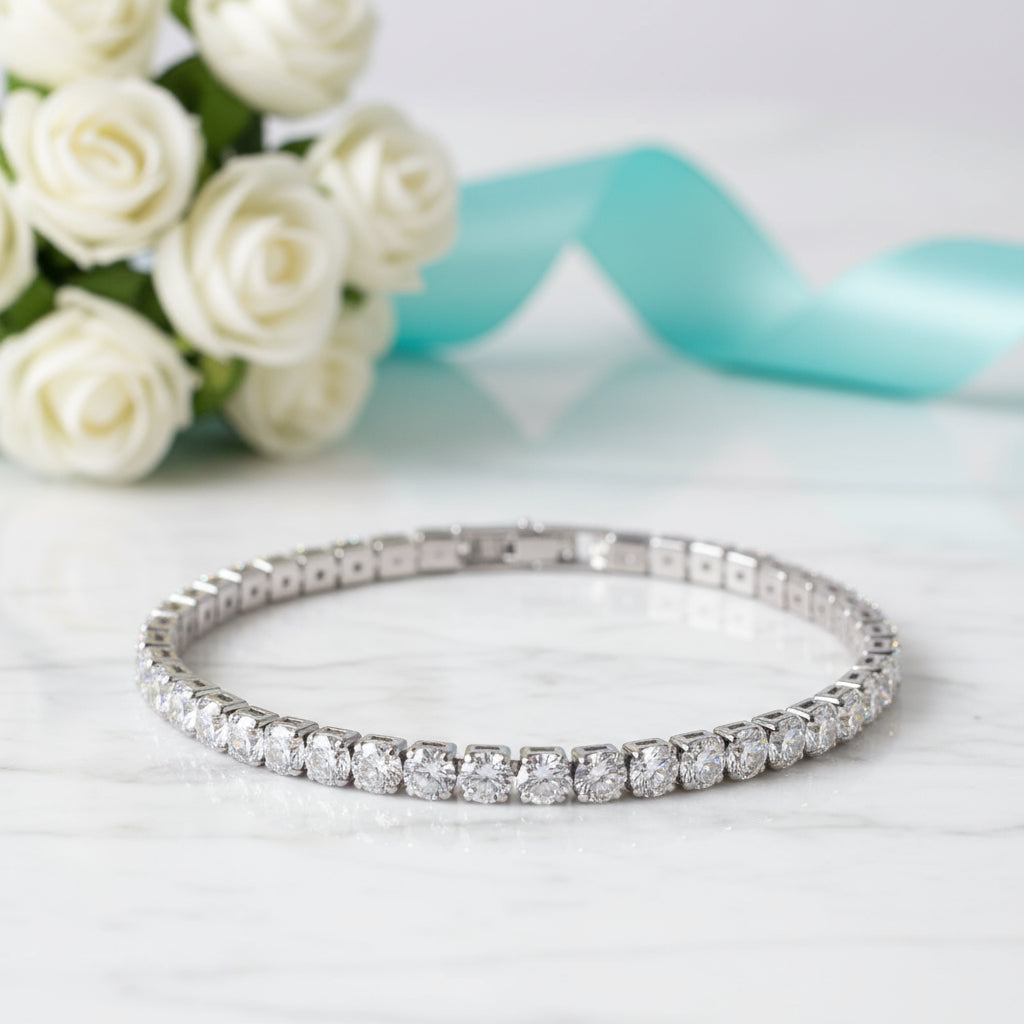 Classic Round Cut Diamond Tennis Bracelet-Evani Naomi Jewelry