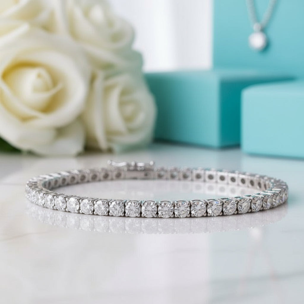 Classic Round Cut Diamond Tennis Bracelet-Evani Naomi Jewelry