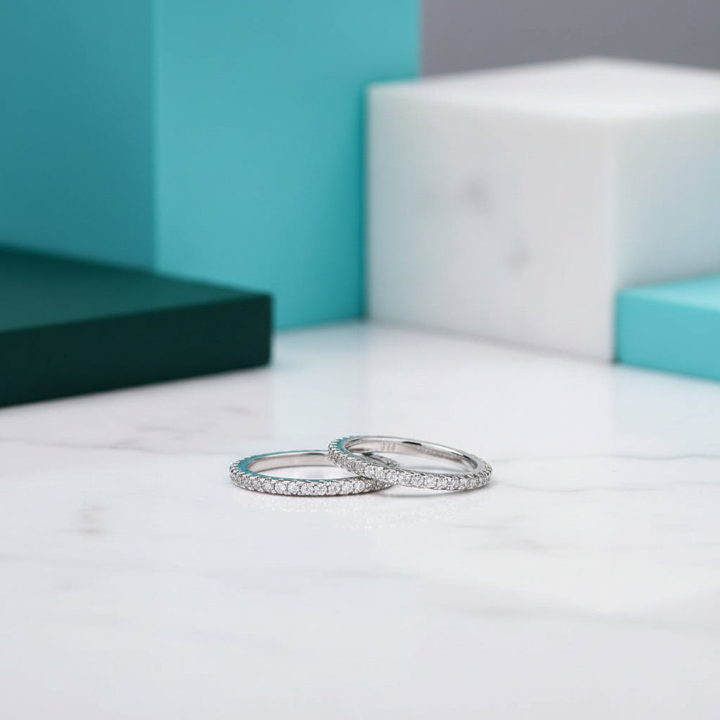 Classic Round Cut Diamond Wedding Band-Evani Jewelry