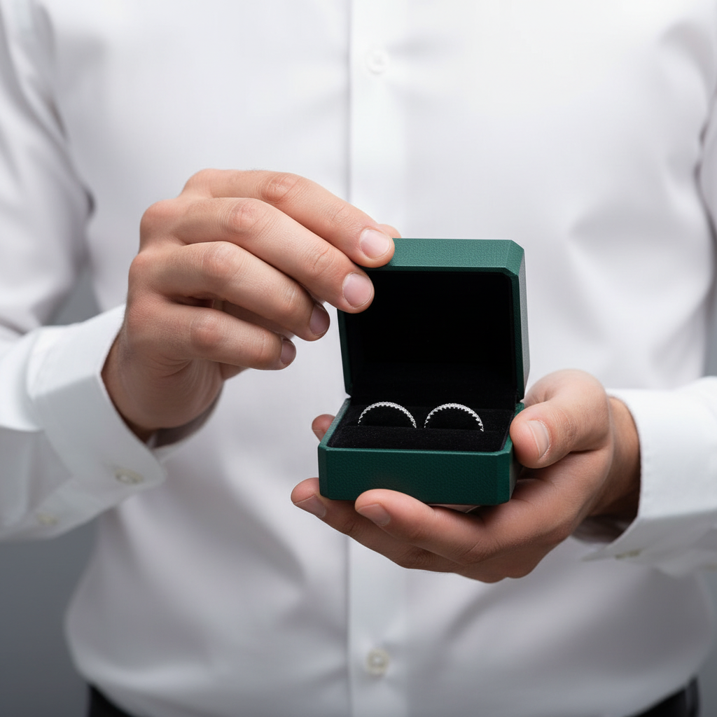 Classic Round Cut Diamond Option Wedding Band - Evani Naomi Jewelry