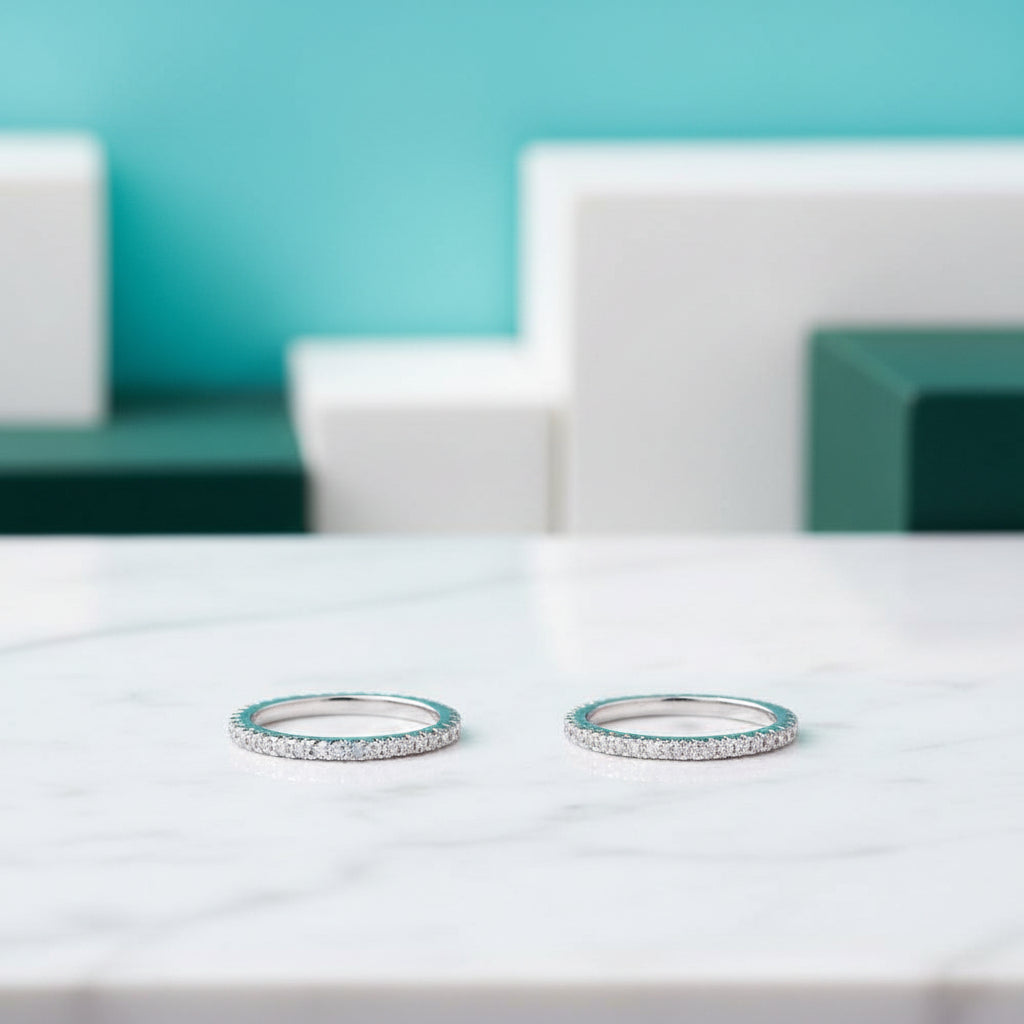 Classic Round Cut Diamond Wedding Band-Evani Jewelry