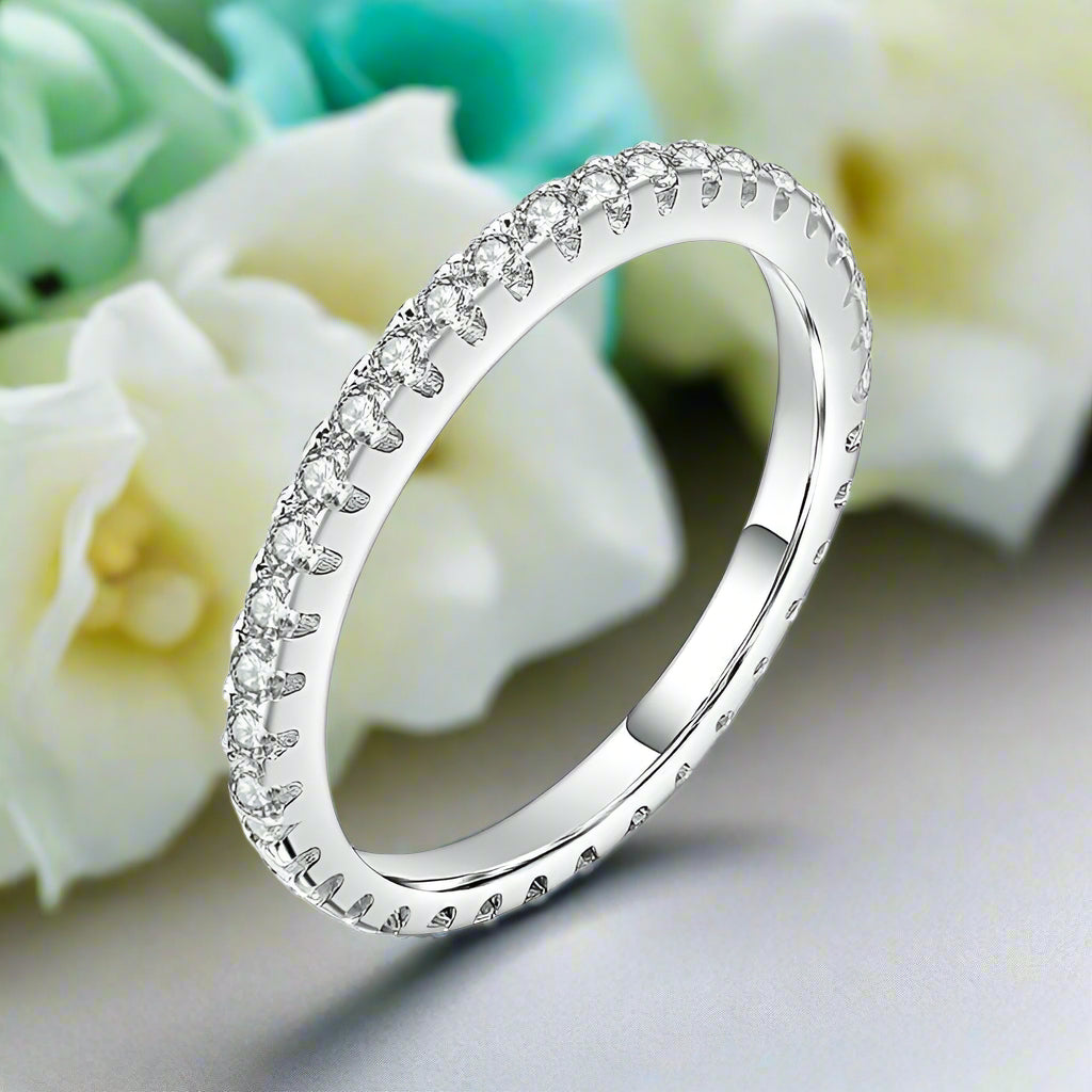 Classic Round Cut Diamond Wedding Band-Evani Naomi Jewelry