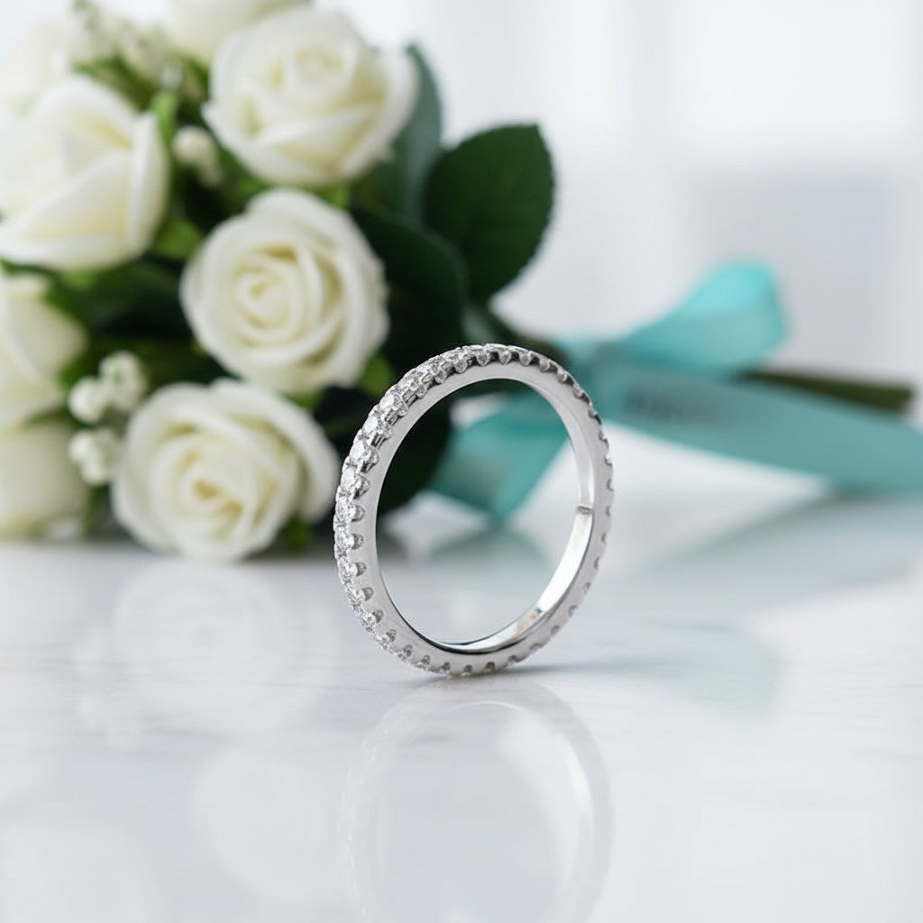 Classic Round Cut Diamond Wedding Band-Evani Jewelry