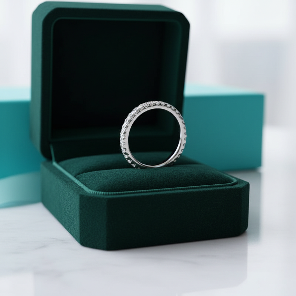 Classic Round Cut Diamond Option Wedding Band - Evani Naomi Jewelry