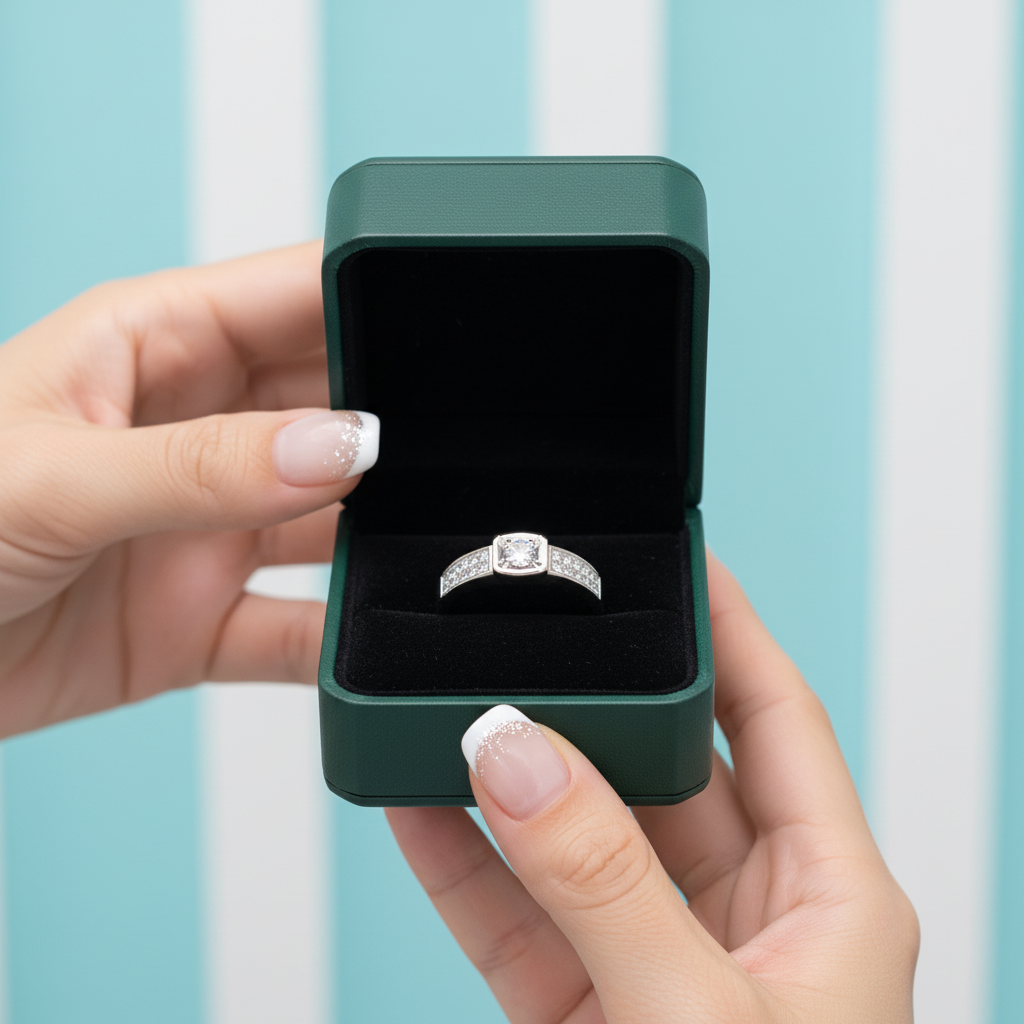 Classic Round Diamond Option 14K White Gold Engagement Ring - Evani Naomi Jewelry