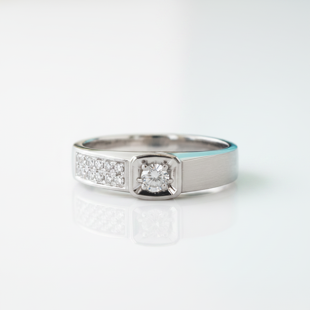 Classic Round Diamond Option 14K White Gold Engagement Ring - Evani Naomi Jewelry