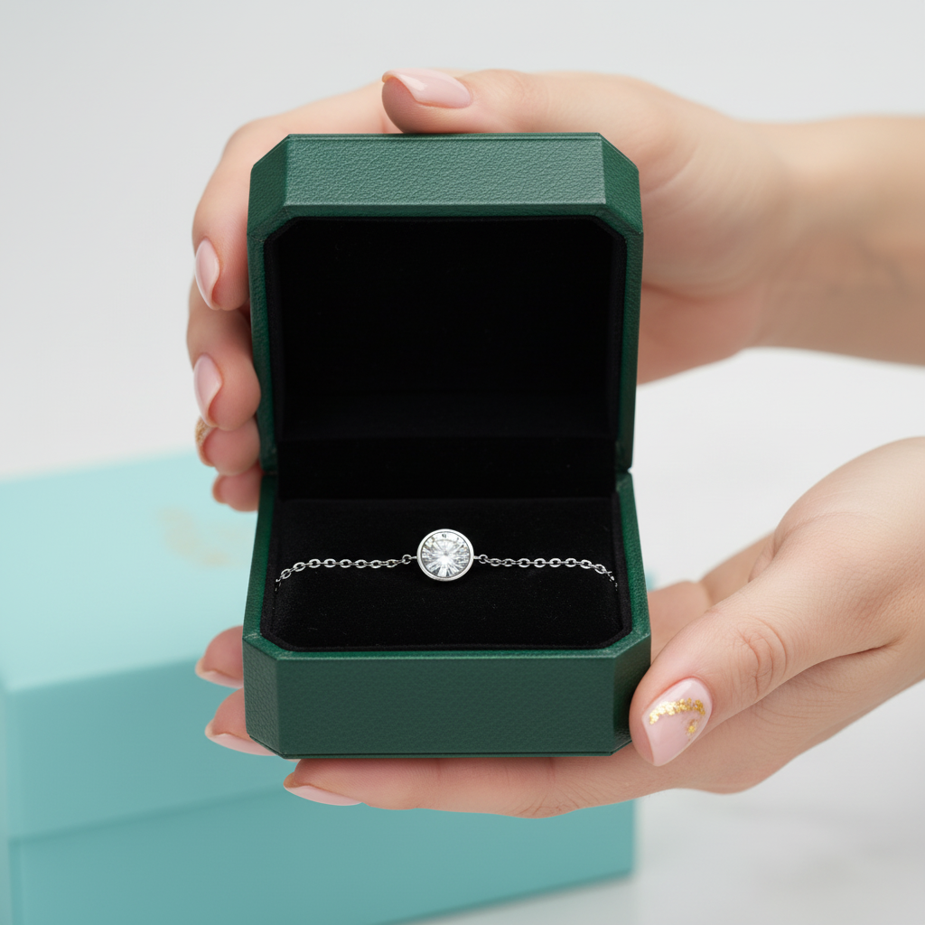 Classic Round Diamond Option Adjustable Bracelet
