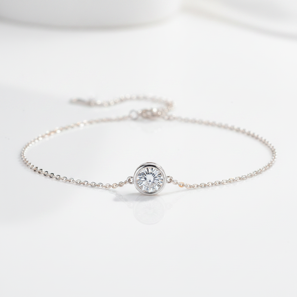 Classic Round Diamond Option Adjustable Bracelet