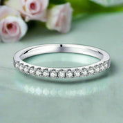 Classic Round Diamond Half Eternity Wedding Band-Evani Naomi Jewelry