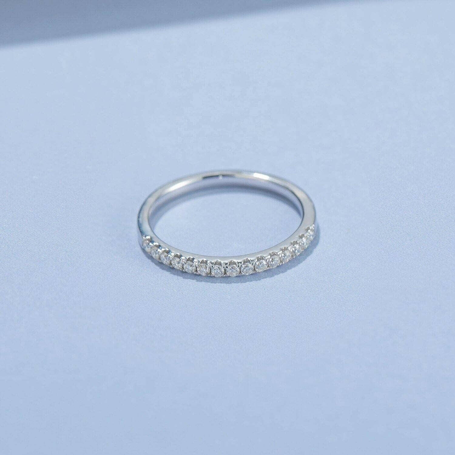 Classic Round Diamond Half Eternity Wedding Band-Evani Naomi Jewelry