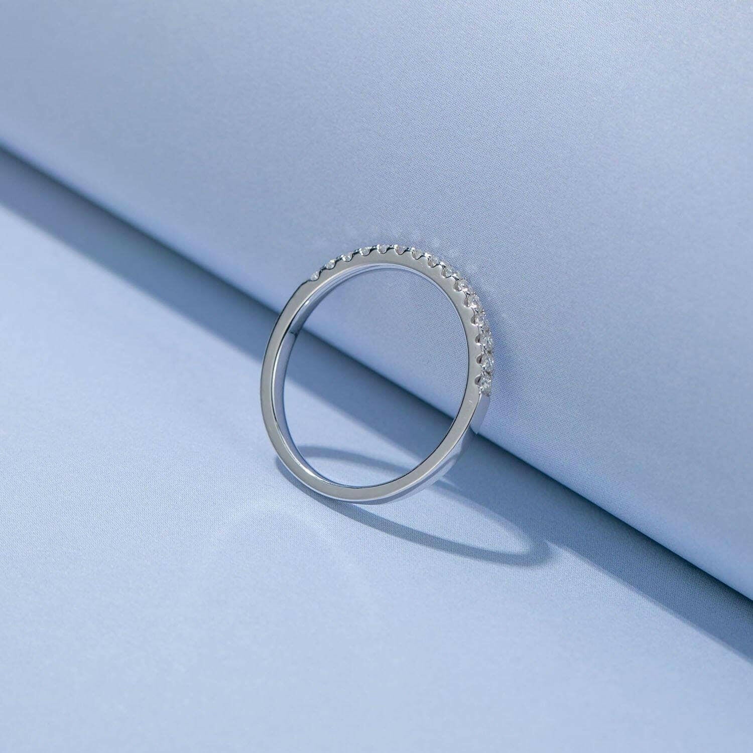 Classic Round Diamond Half Eternity Wedding Band-Evani Naomi Jewelry