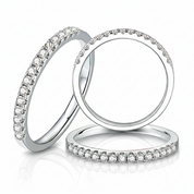 Classic Round Diamond OptionHalf Eternity Wedding Band - Evani Naomi Jewelry