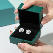 Classic Round Diamond Option Halo Stud Earrings