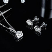 Classic Round Diamond Necklace and Earrings-Evani Naomi Jewelry