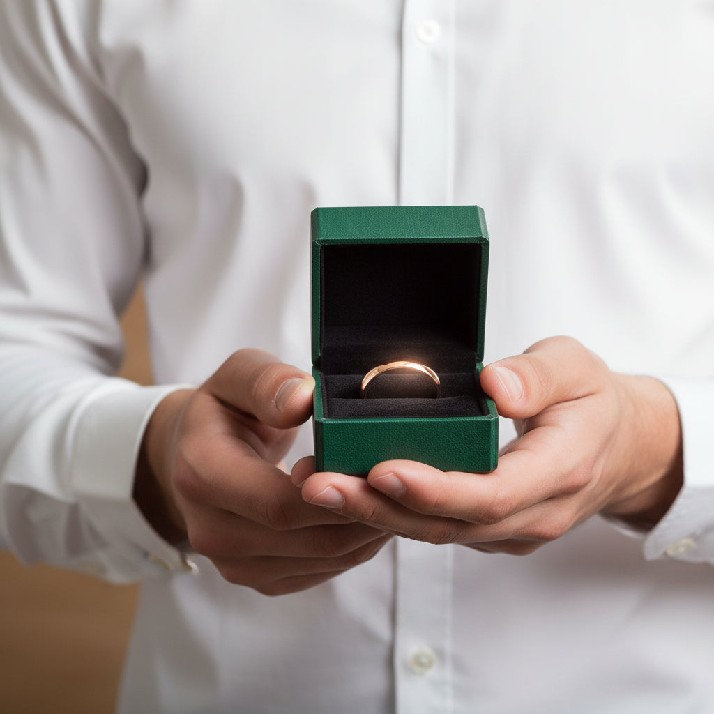 Classic Unisex Rose Gold Tungsten Wedding Band-Evani Jewelry