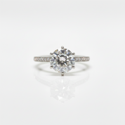 Classic White Gold Engagement Ring with 2.0ct Diamond Option