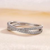 Classic X Criss Cross Diamond Wedding Band-Evani Naomi Jewelry