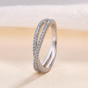 Classic X Criss Cross Diamond Wedding Band-Evani Naomi Jewelry