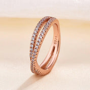 Classic X Criss Cross Diamond Wedding Band-Evani Naomi Jewelry
