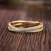Classic X Criss Cross Diamond Wedding Band-Evani Naomi Jewelry