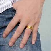 Classic Yellow Gold Tungsten Men's Wedding Band-Evani Naomi Jewelry
