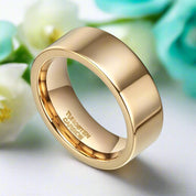 Classic Yellow Gold Unisex Tungsten Wedding Band-Evani Naomi Jewelry